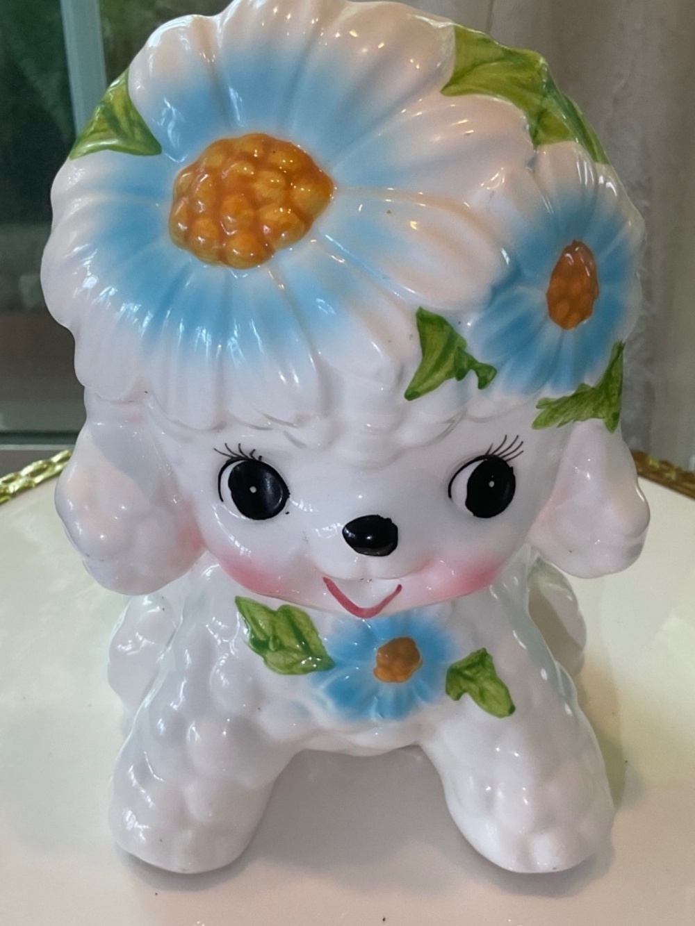 Vintage Relpo Blue & White Lamb Planter/Vase 50s/60s